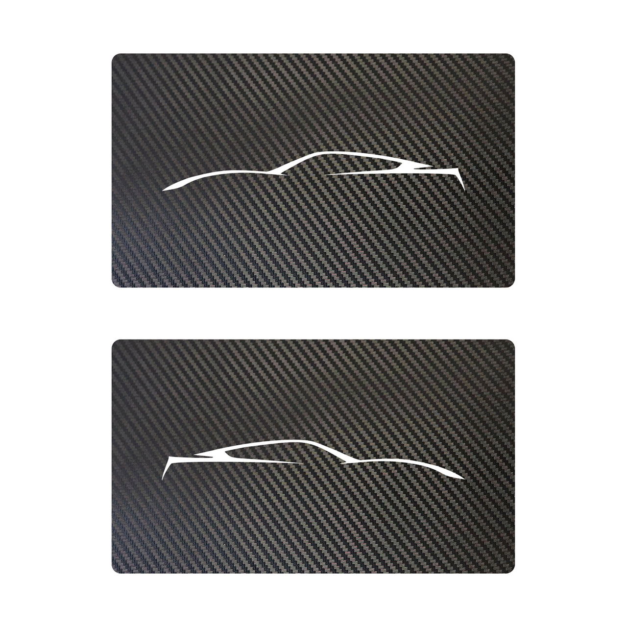 2014-2019 Corvette Airbag Warning Cover - Pair Black Carbon Fiber Matte White Coupe Outline Only - CA-78951-Corvette-Store-Online