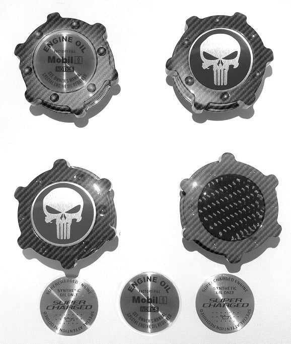 2014-2019 Corvette Hydro Carbon Billet Dry Sump Oil Cap Punisher Molon Labe (Come & Get It) - CA-78956-Corvette-Store-Online
