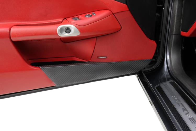 2005-2013 Corvette Hydro Carbon Door Panel Kick Guard Matte Clear Finish - CA-78992-Corvette-Store-Online