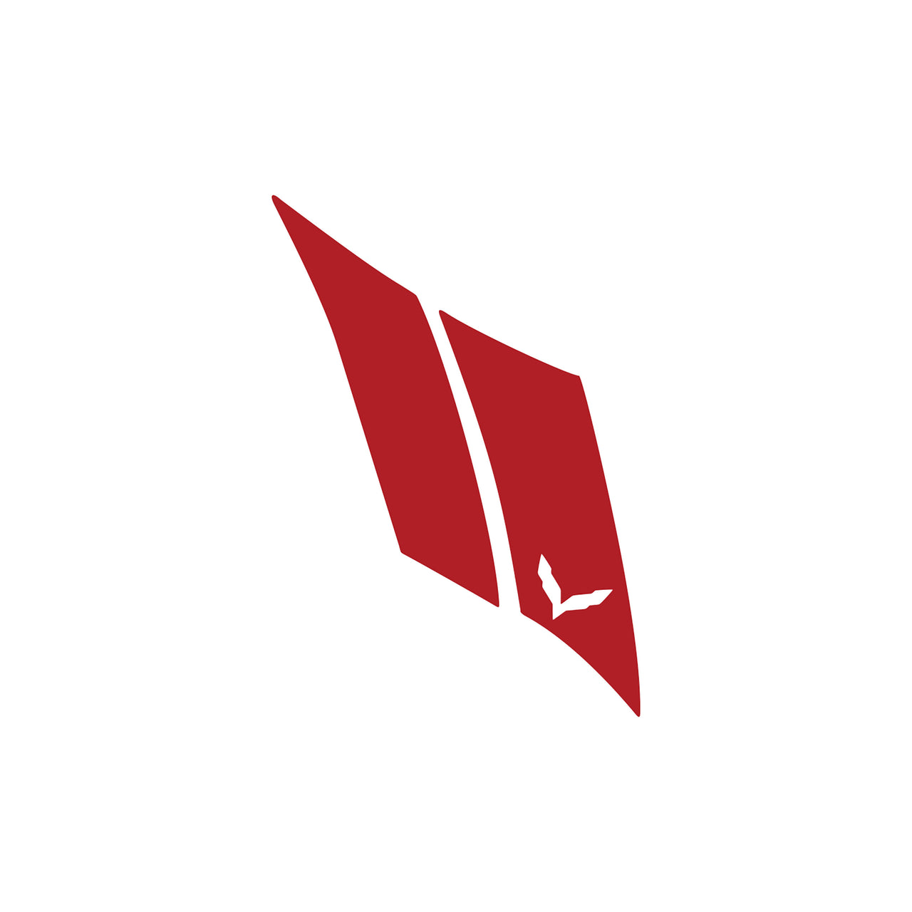 2014-2019 Corvette GS Hash Marks W/ Cutout Driver Matte Red C7 - Crossed Flags - CA-79399-Corvette-Store-Online