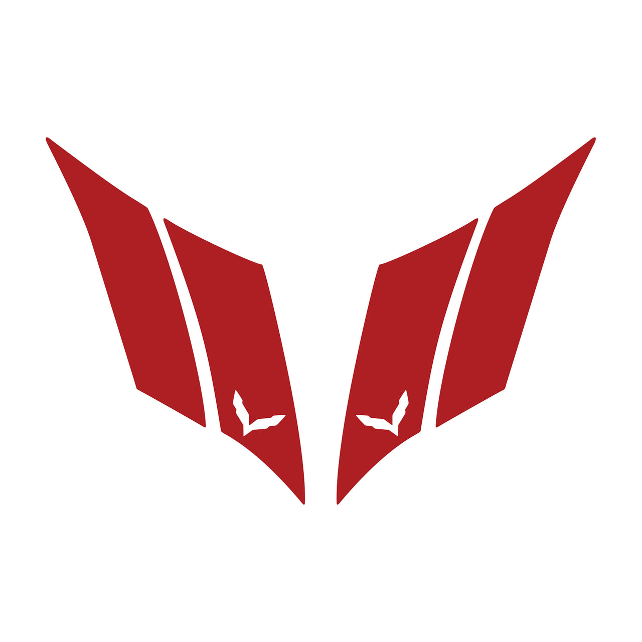 2014-2019 Corvette GS Hash Marks W/ Cutout Both Gloss Red C7 - Crossed Flags - CA-79550-Corvette-Store-Online