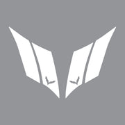 2014-2019 Corvette GS Hash Marks W/ Cutout Both Gloss White C7 - Crossed Flags - CA-79554-Corvette-Store-Online