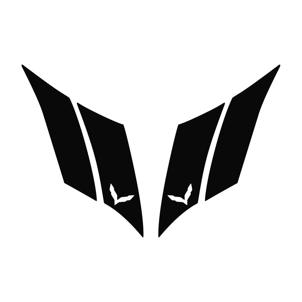 2014-2019 Corvette GS Hash Marks W/ Cutout Both Matte Black C7 - Crossed Flags - CA-79582-Corvette-Store-Online