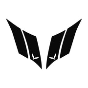 2014-2019 Corvette GS Hash Marks W/ Cutout Both Matte Black C7 - Crossed Flags - CA-79582-Corvette-Store-Online