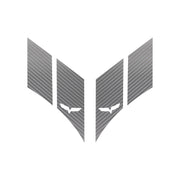2005-2013 Corvette GS Hash Marks W/ Cutout Both Silver Carbon Fiber C6 - Crossed Flags - CA-79604-Corvette-Store-Online