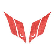 2014-2019 Corvette GS Hash Marks W/ Cutout Both Red Gloss Carbon Fiber C7 - Crossed Flags - CA-79615-Corvette-Store-Online