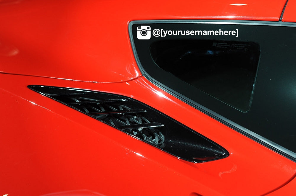 1953-2025 Corvette IG Username Custom Window Decals - Pair Blue Brushed Steel Impact - CA-79649-Corvette-Store-Online