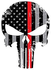 1953-2025 Corvette Tattered US Flag Punisher Skull Decal - Police Officers - Thin Blue Line - CA-79652-Corvette-Store-Online