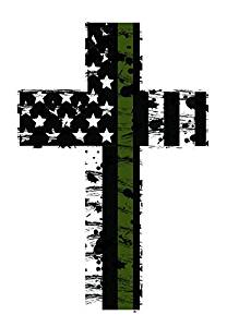1953-2025 Corvette Tattered US Flag Cross Decal - Thin Blue / Red Line US Flag - CA-79658-Corvette-Store-Online