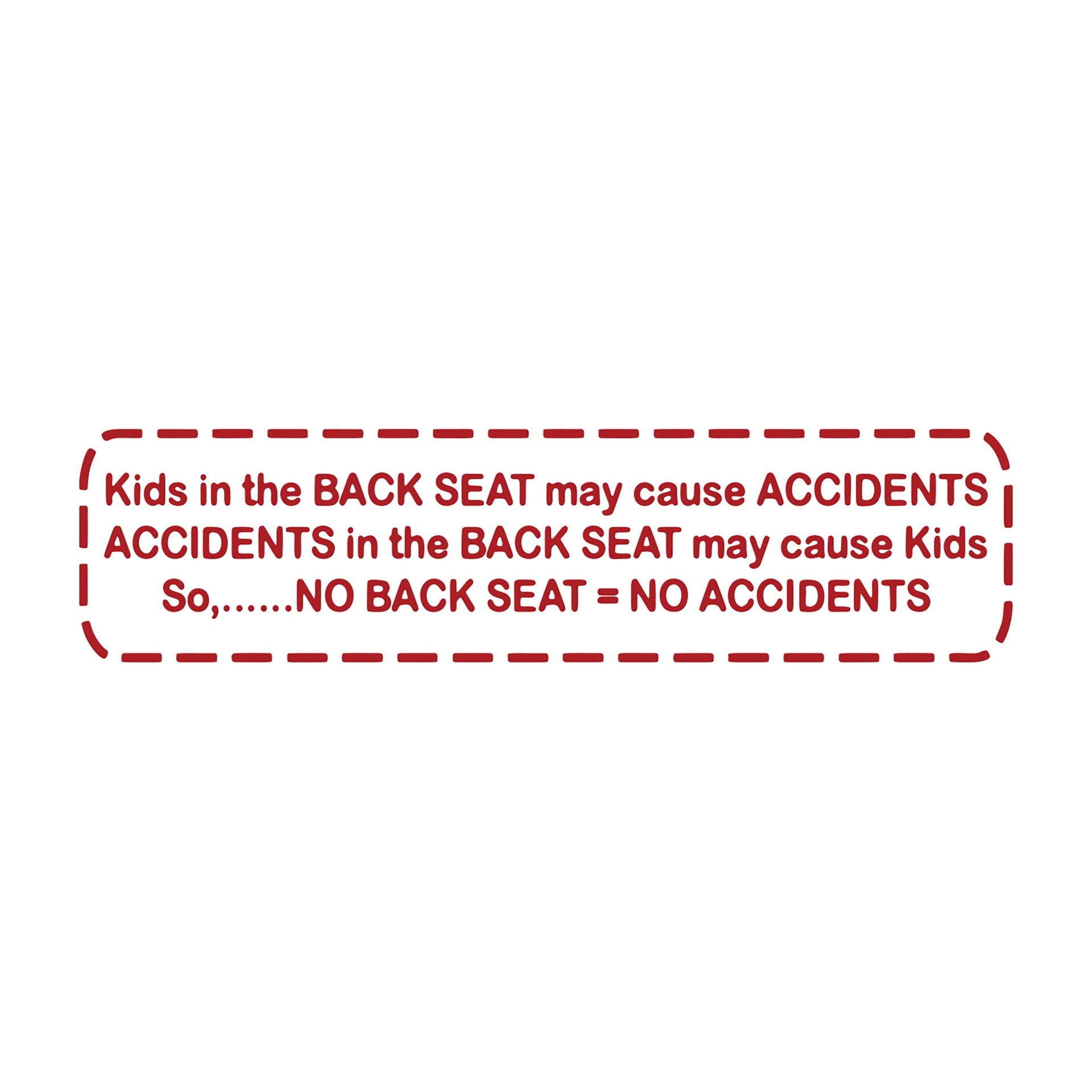 1953-2025 Corvette No Backseat No Accidents Decal Gloss Red - CA-79672-Corvette-Store-Online