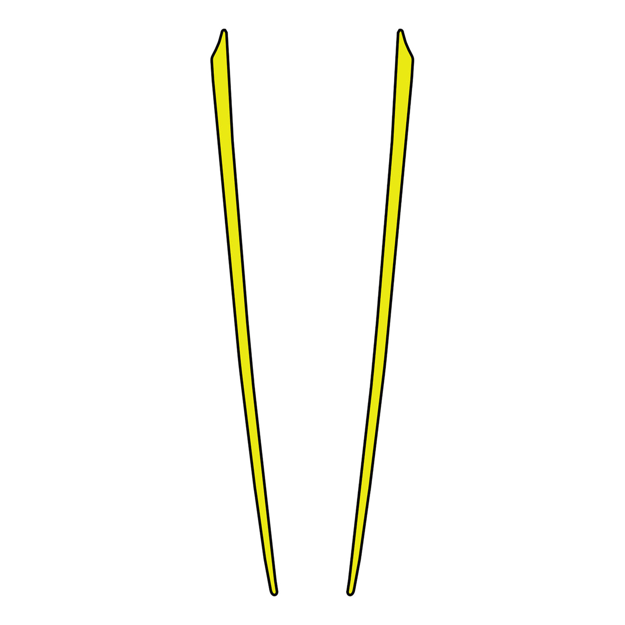 2005-2013 Corvette Two-Tone Hood Stripe Decal Top Gloss Yellow Bottom Gloss Black - CA-79834-Corvette-Store-Online