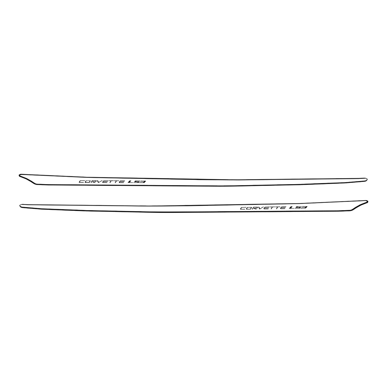 2005-2013 Corvette Two-Tone Hood Stripe Decal LS3 Top Gloss White Bottom Gloss Black - CA-79837-Corvette-Store-Online