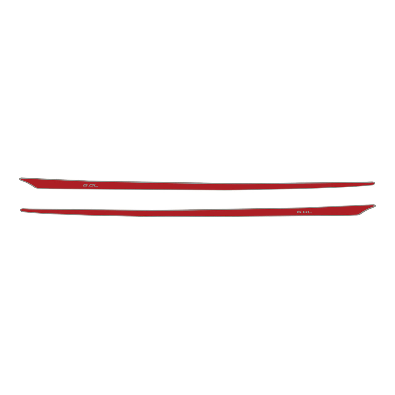 2005-2013 Corvette Two-Tone Hood Stripe Decal 60L Top Gloss Red Black Bottom Gloss Silver - CA-79839-Corvette-Store-Online