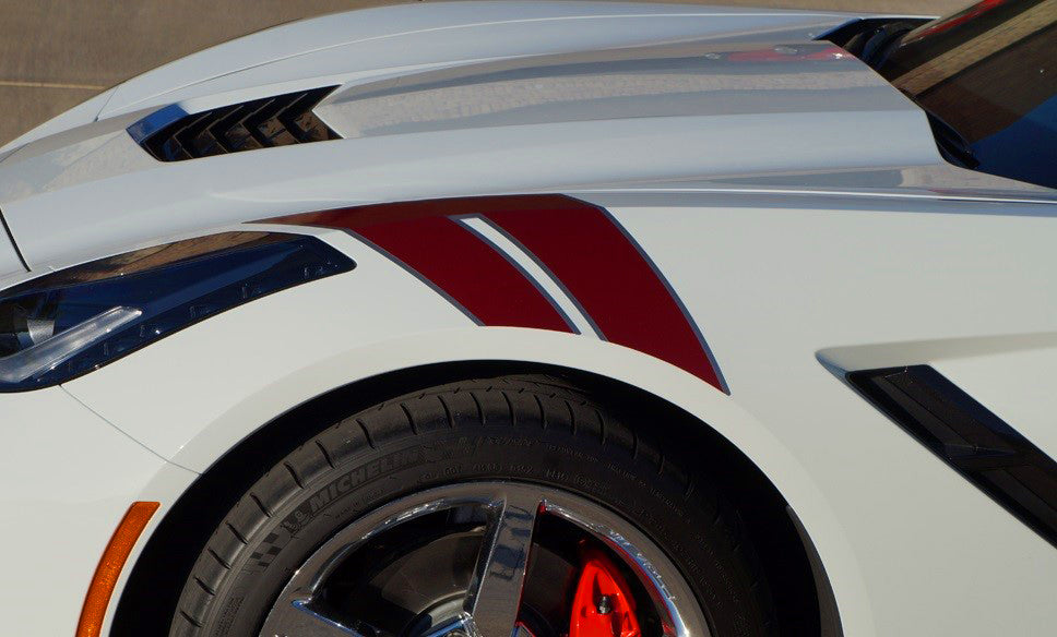 2015-2019 Corvette Fender Hash Marks -2017 GS Style - Gloss Black - LH & RH - CA-79858-Corvette-Store-Online