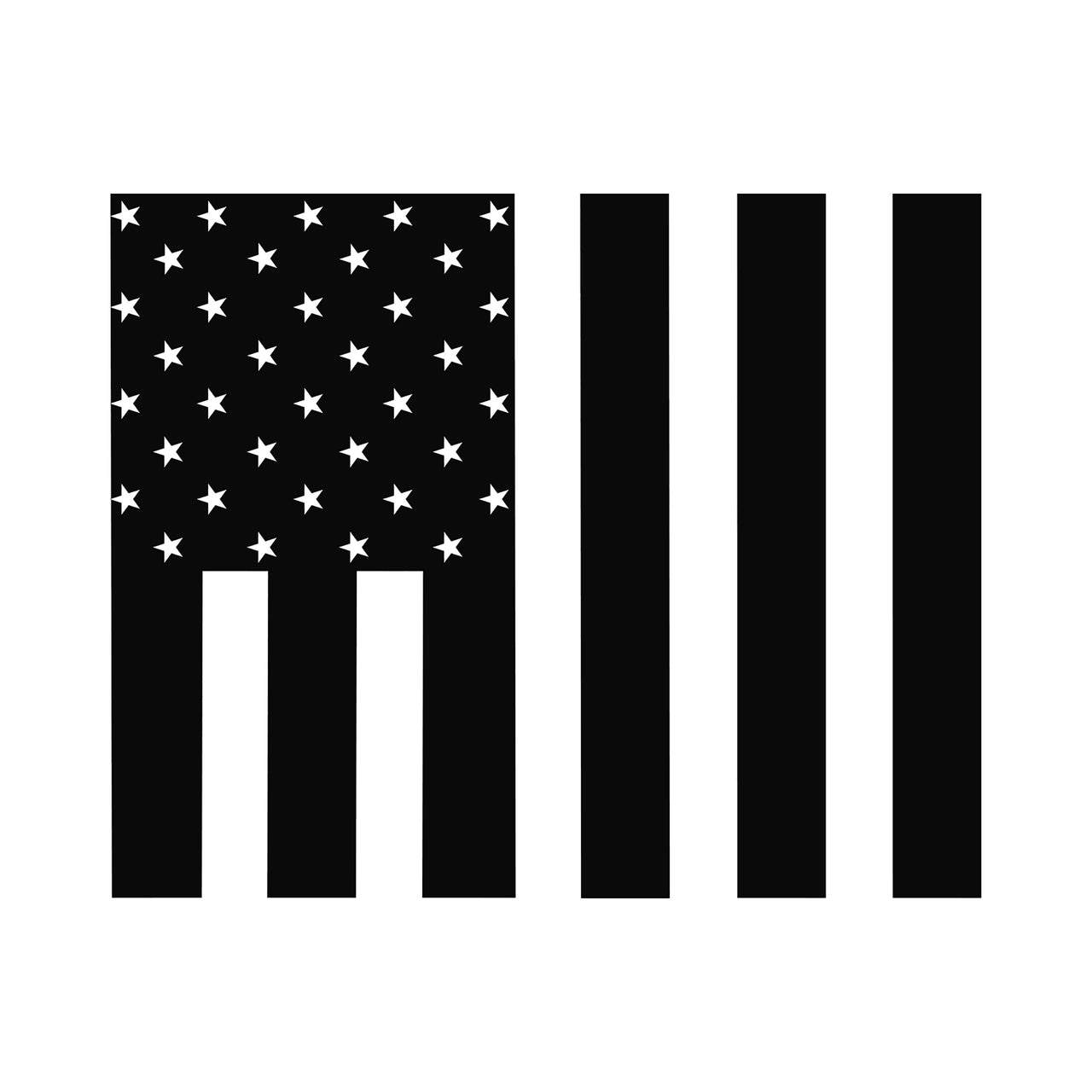 2014-2019 Corvette Rear Window US Flag Decal Gloss Black - CA-79958-Corvette-Store-Online