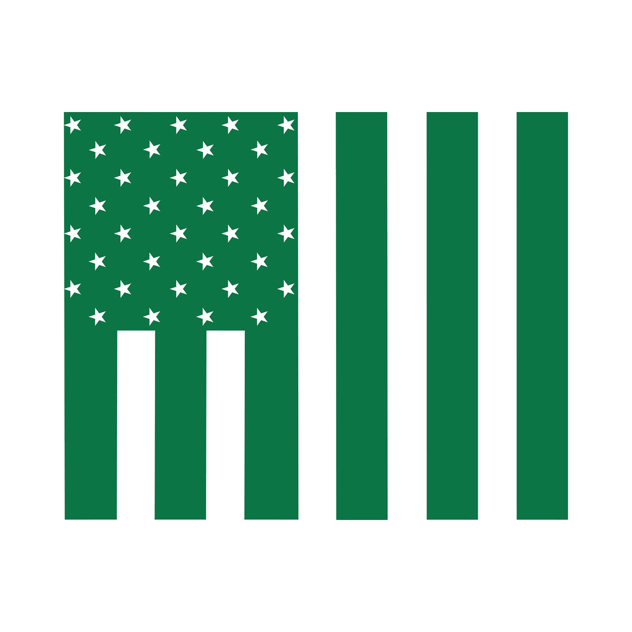 2014-2019 Corvette Rear Window US Flag Decal Gloss Green - CA-79960-Corvette-Store-Online