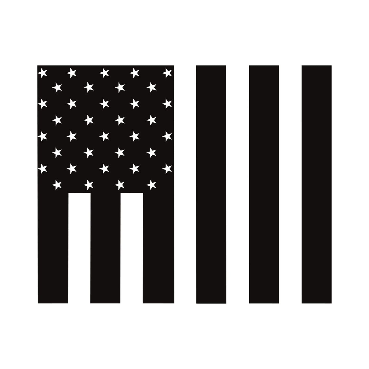 2014-2019 Corvette Rear Window US Flag Decal Matte Black - CA-79961-Corvette-Store-Online