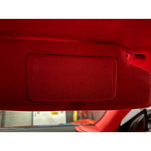 C8 Corvette Sun Visor Label Covers - Red Suede