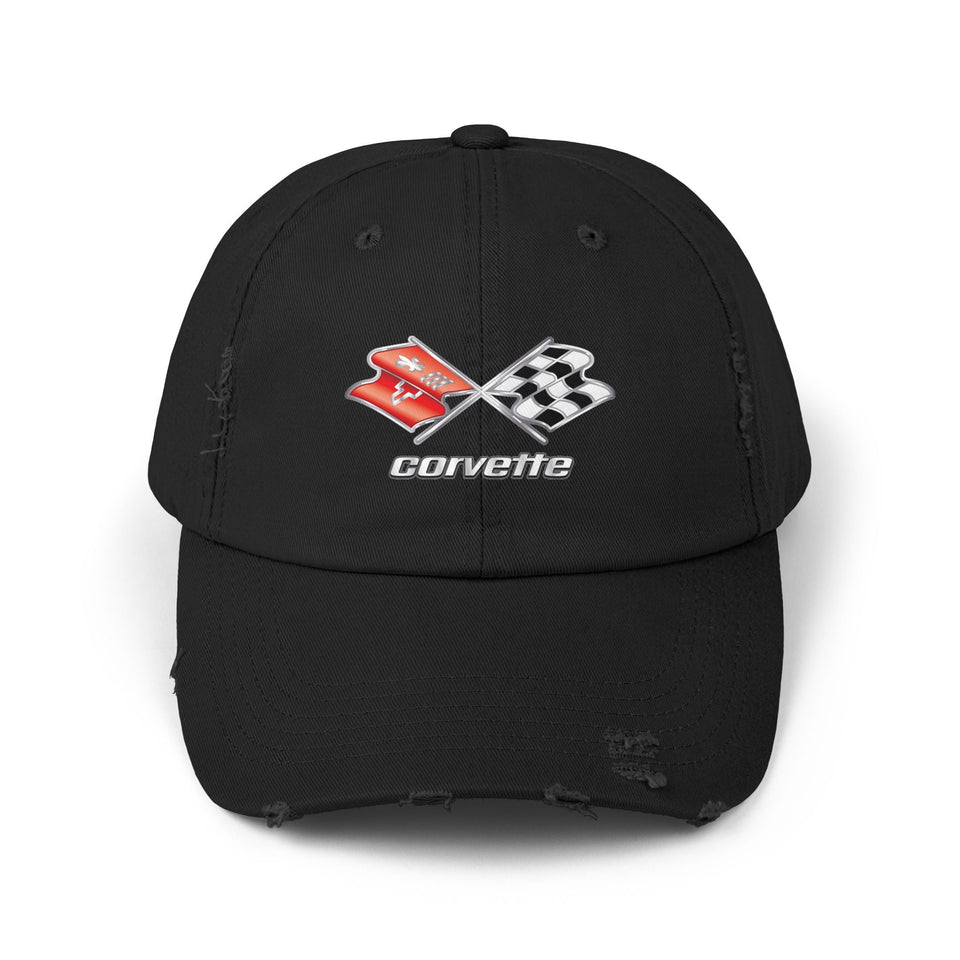 Corvette C3 Flag Logo Distressed Cap
