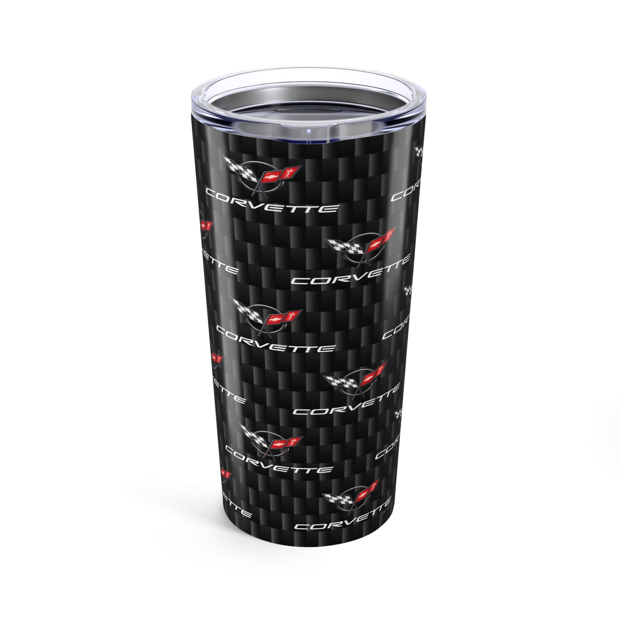 Corvette C5 Logo Repeat Pattern Carbon Tumbler 20oz