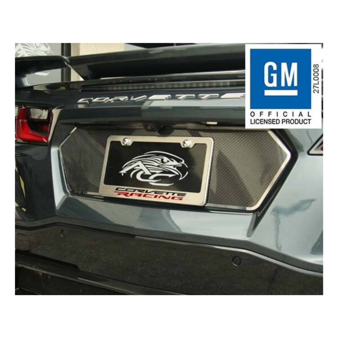C8 Corvette Racing License Plate Frame - Stainless Steel