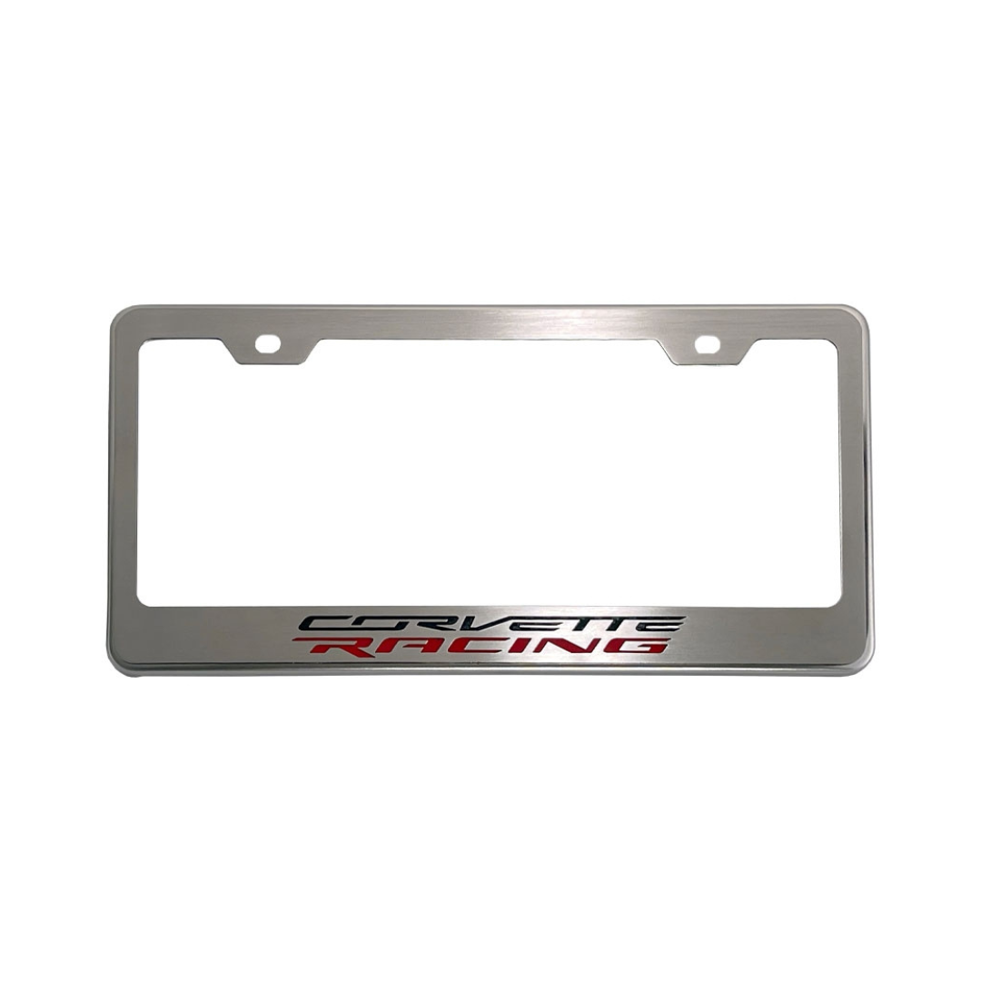 C8 Corvette Racing License Plate Frame - Stainless Steel