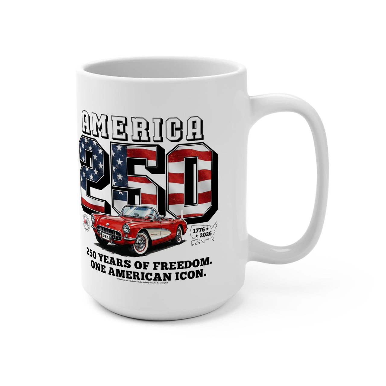 Corvette America 250 "250 Years of Freedom" Premium C1 Ceramic Mug – 15oz