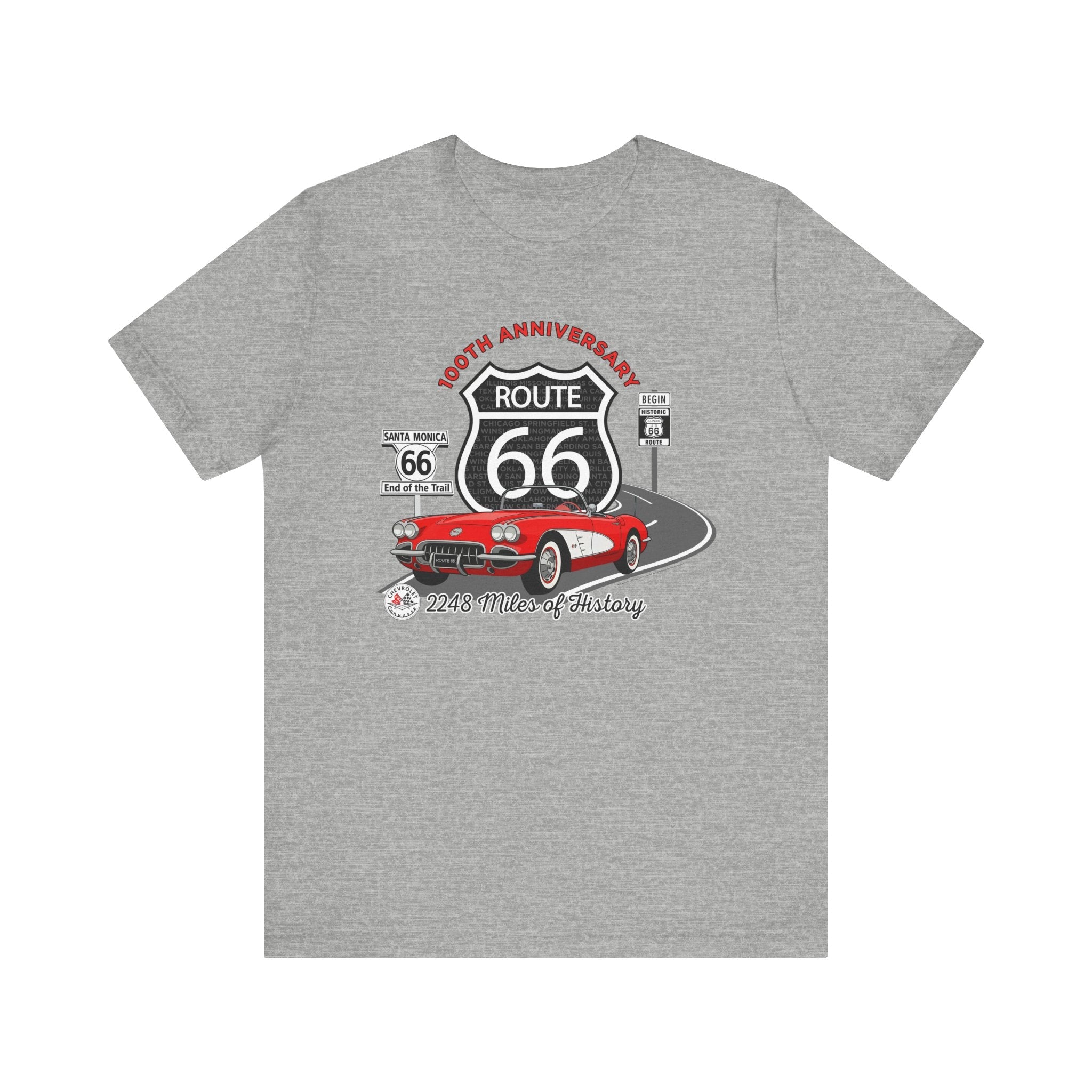C1 Corvette Route 66 100th Anniversary Short Sleeve Tee