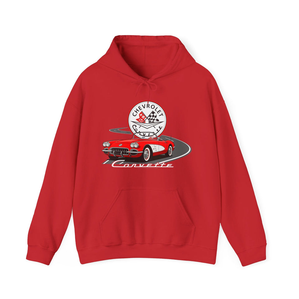 C1 Corvette Emblem and Track Hooded Sweatshirt