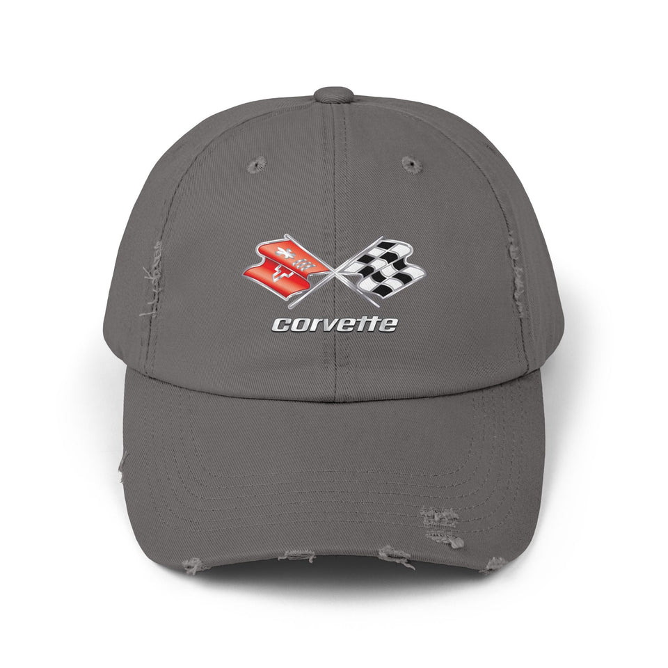 Corvette C3 Flag Logo Distressed Cap