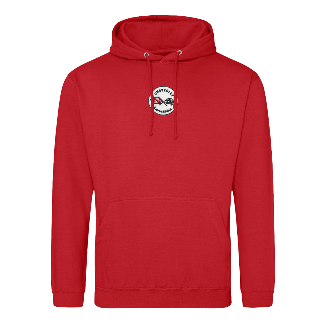 Fire Red Embroidered Hoodie Sweatshirt & Sweatpants Bundle