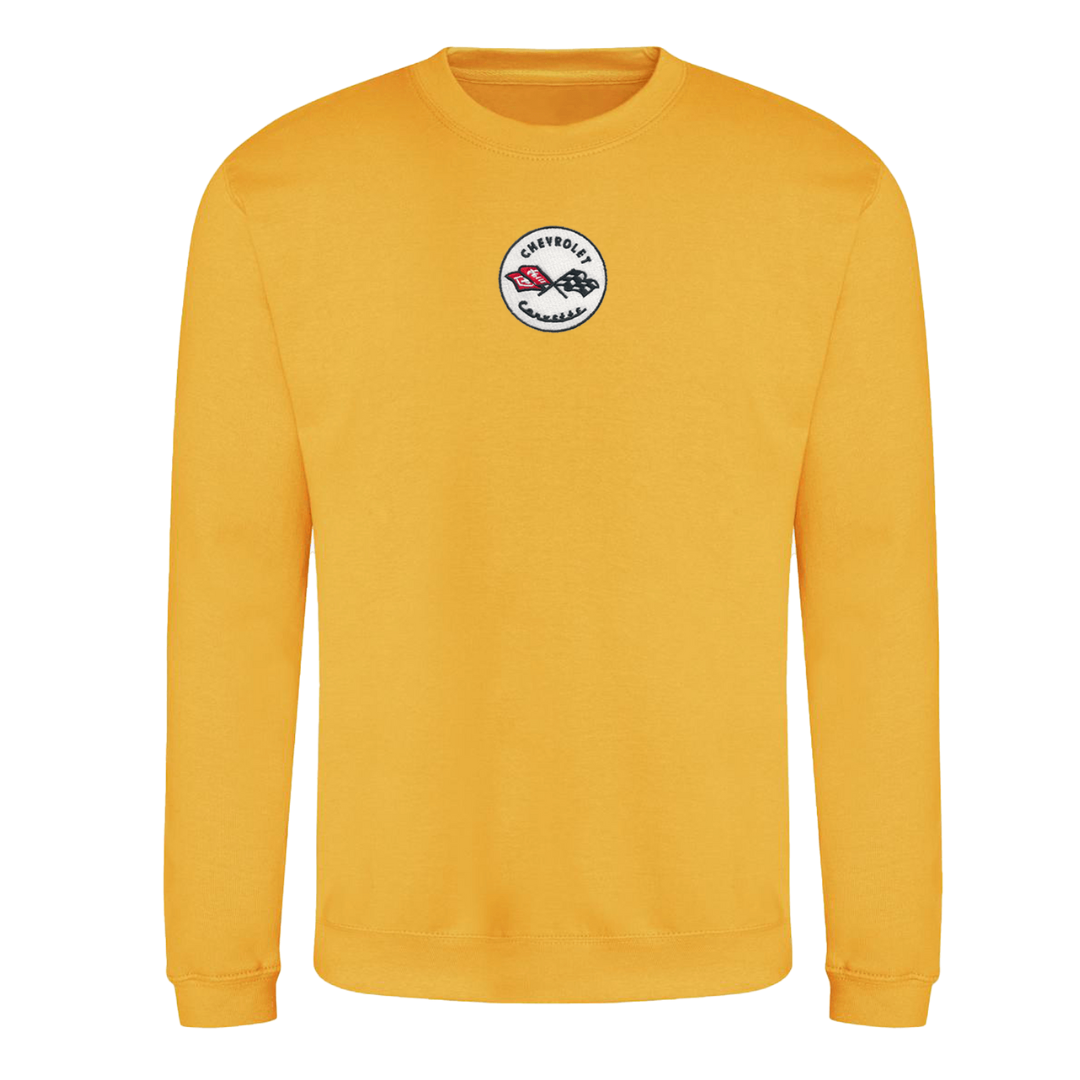 Corvette Embroidered Crew Neck Sweatshirt - Gold
