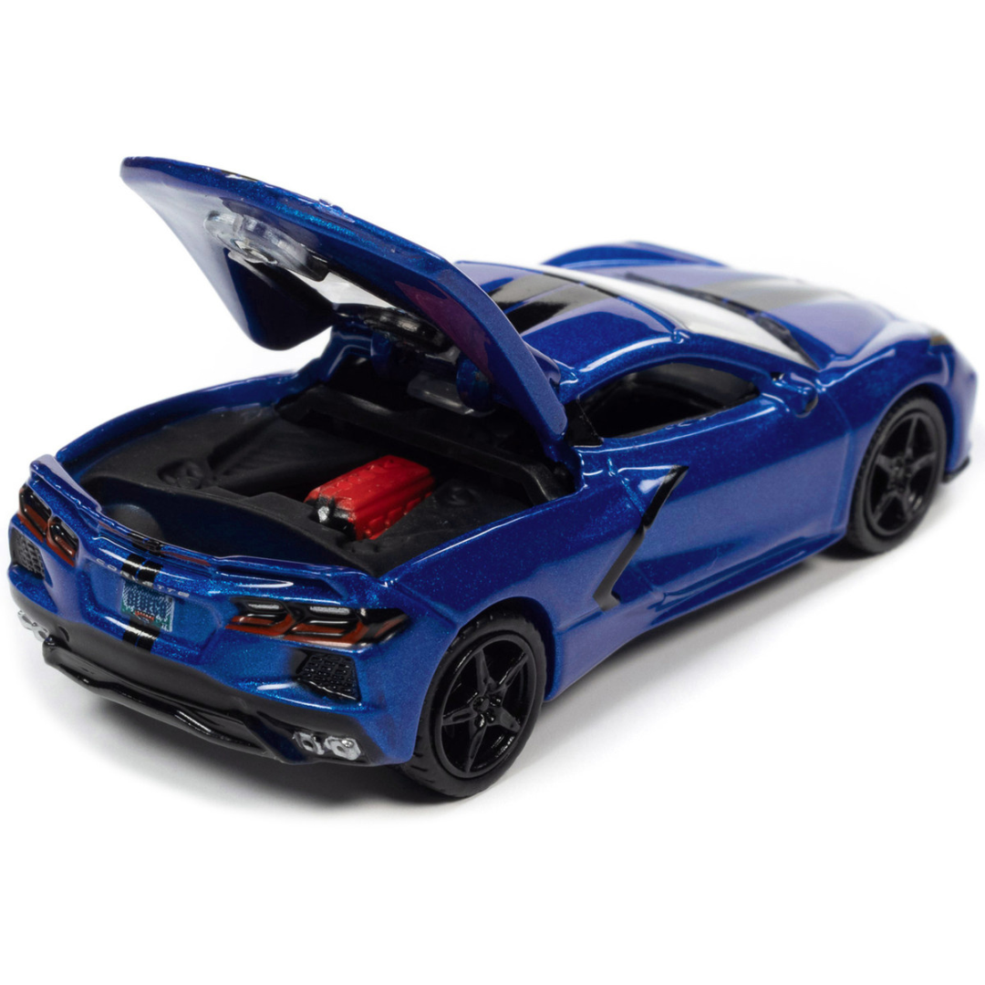 C8 Corvette Stingray Elkhart Lake Blue Metallic "Sports Cars" Limited Edition 1/64 Diecast Model Car by Autoworld
