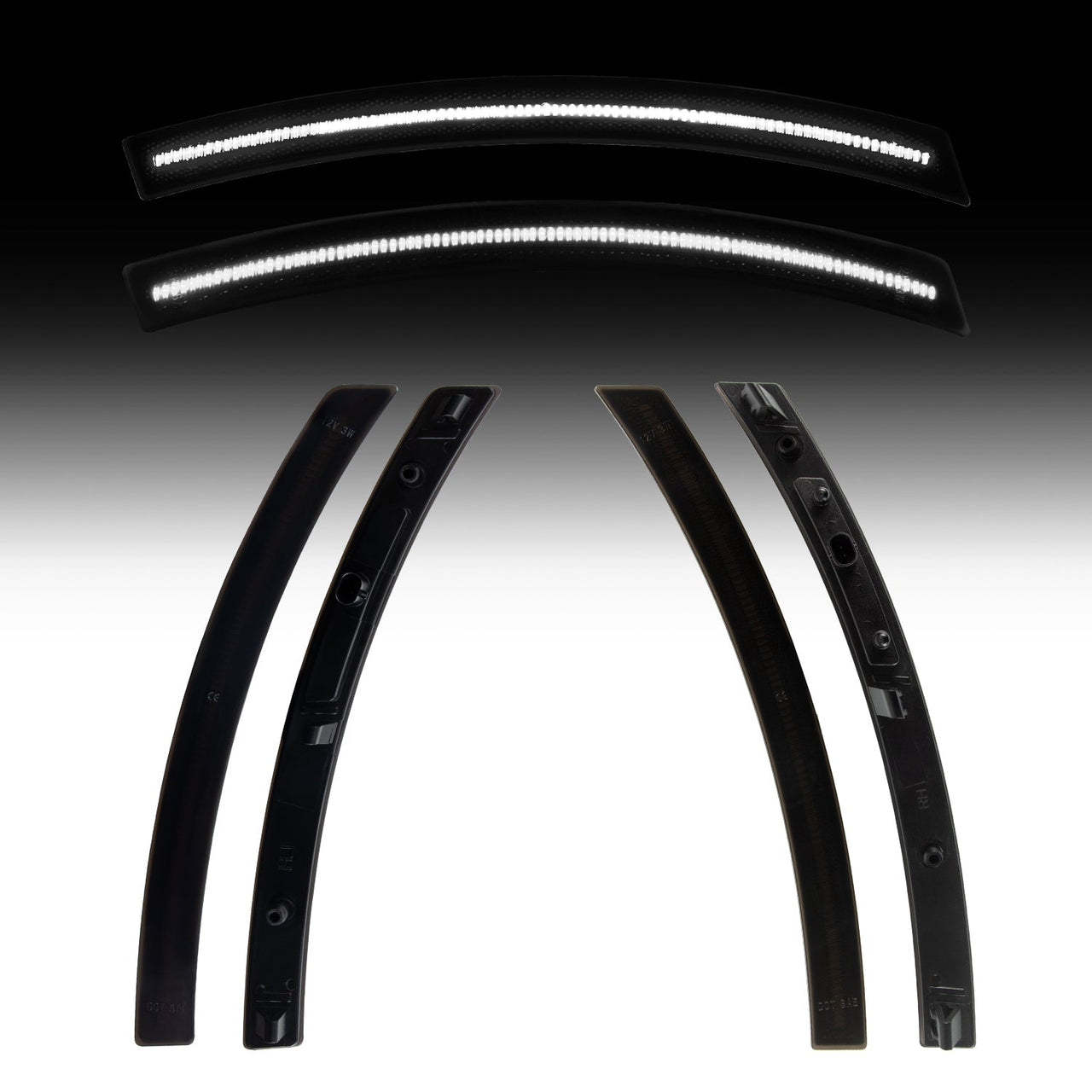 2014–2019 Chevrolet Corvette C7 Smoked White LED Side Markers Set