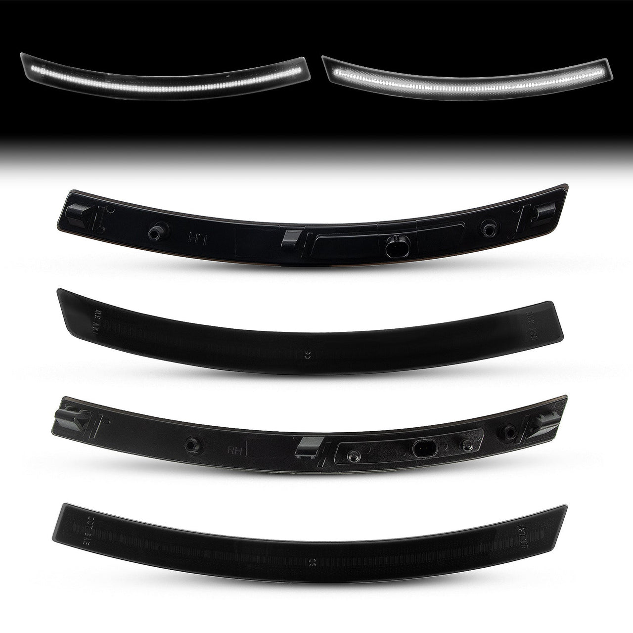 2014-2019 Corvette C7 Smoke Lens White Dynamic Animation LED Side Markers Set