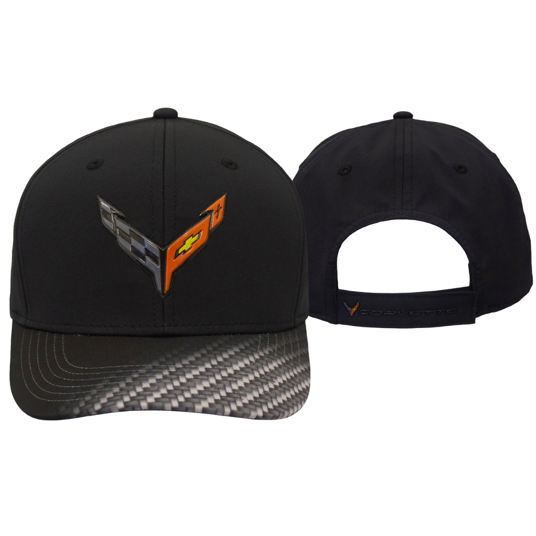 Black Carbon Fiber C8 Corvette Hat / Cap