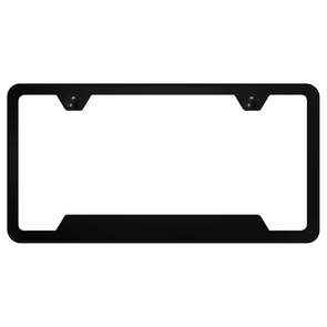 Notched Black License Plate Frame - Powder-Coated Stainless Steel