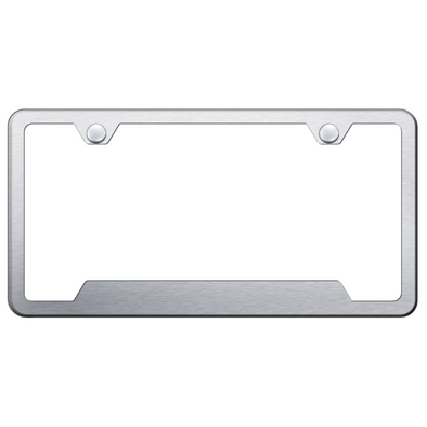 Notched Brushed License Plate Frame - Stainless Steel