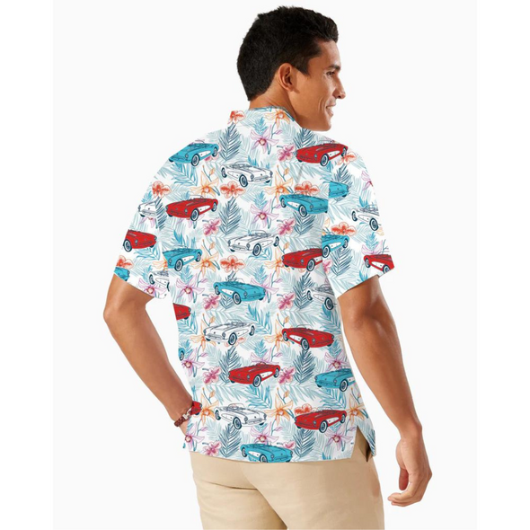 C1 Corvette Men's Red White & Blue Hawaiian Shirt