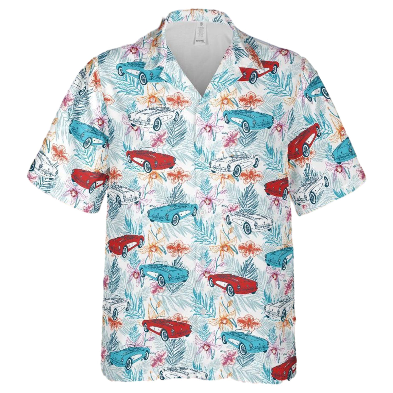 C1 Corvette Men's Red White & Blue Hawaiian Shirt
