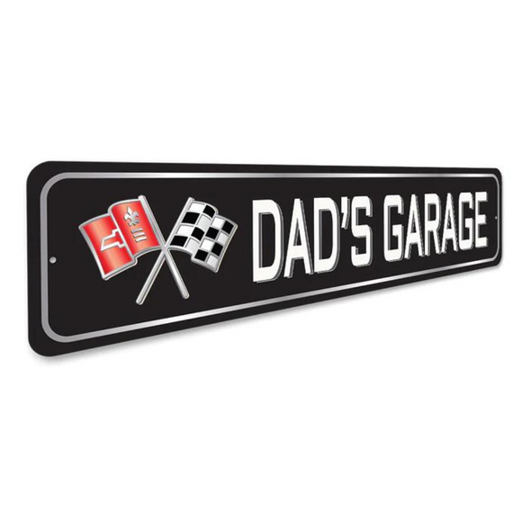 C2 Corvette Dad's Garage Aluminum Sign