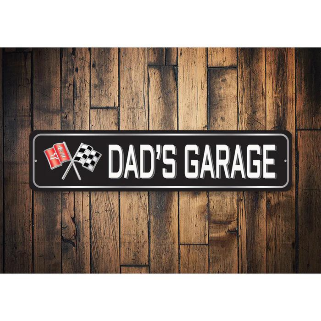 C2 Corvette Dad's Garage Aluminum Sign