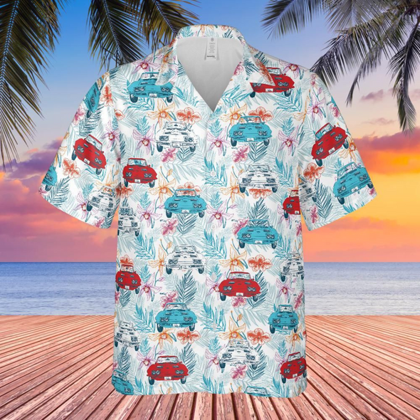 C2 Corvette Men's Red White & Blue Hawaiian Shirt