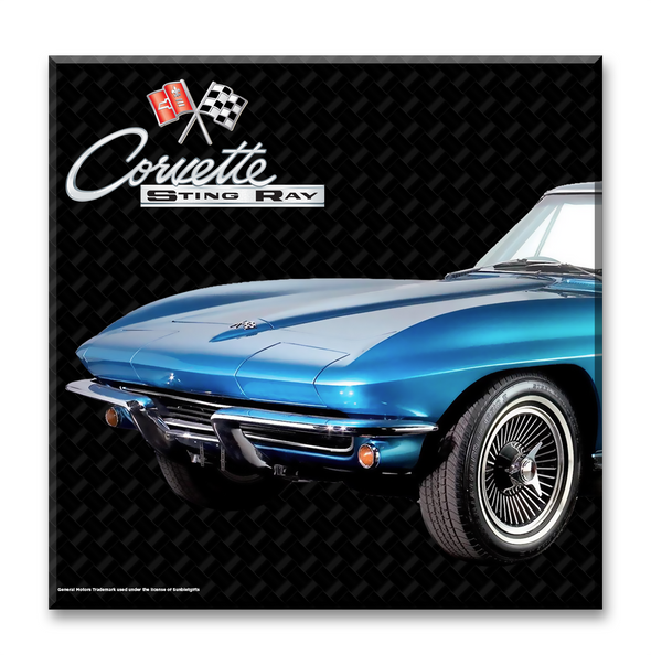 C2 Corvette Ceramic 4x4 inch Coaster Blue, Made in the USA
