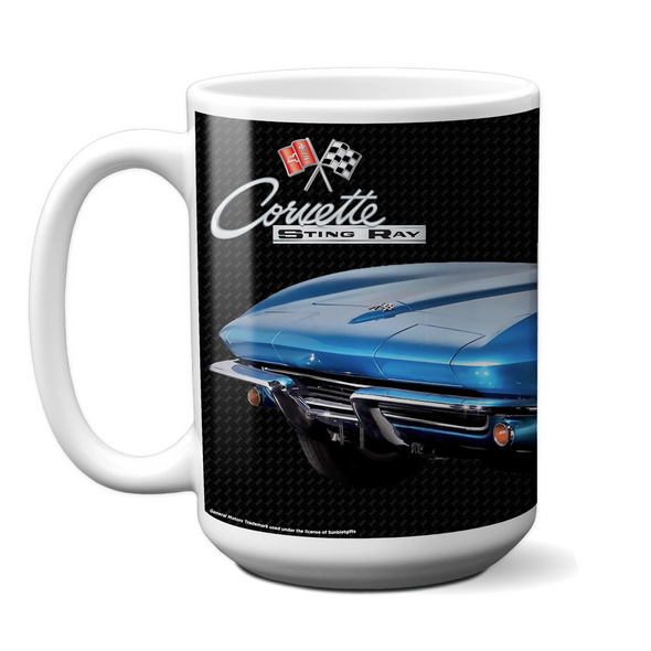 C2 Corvette 15oz Ceramic Mug Blue, Perfect for Corvette Fans, Made in the USA