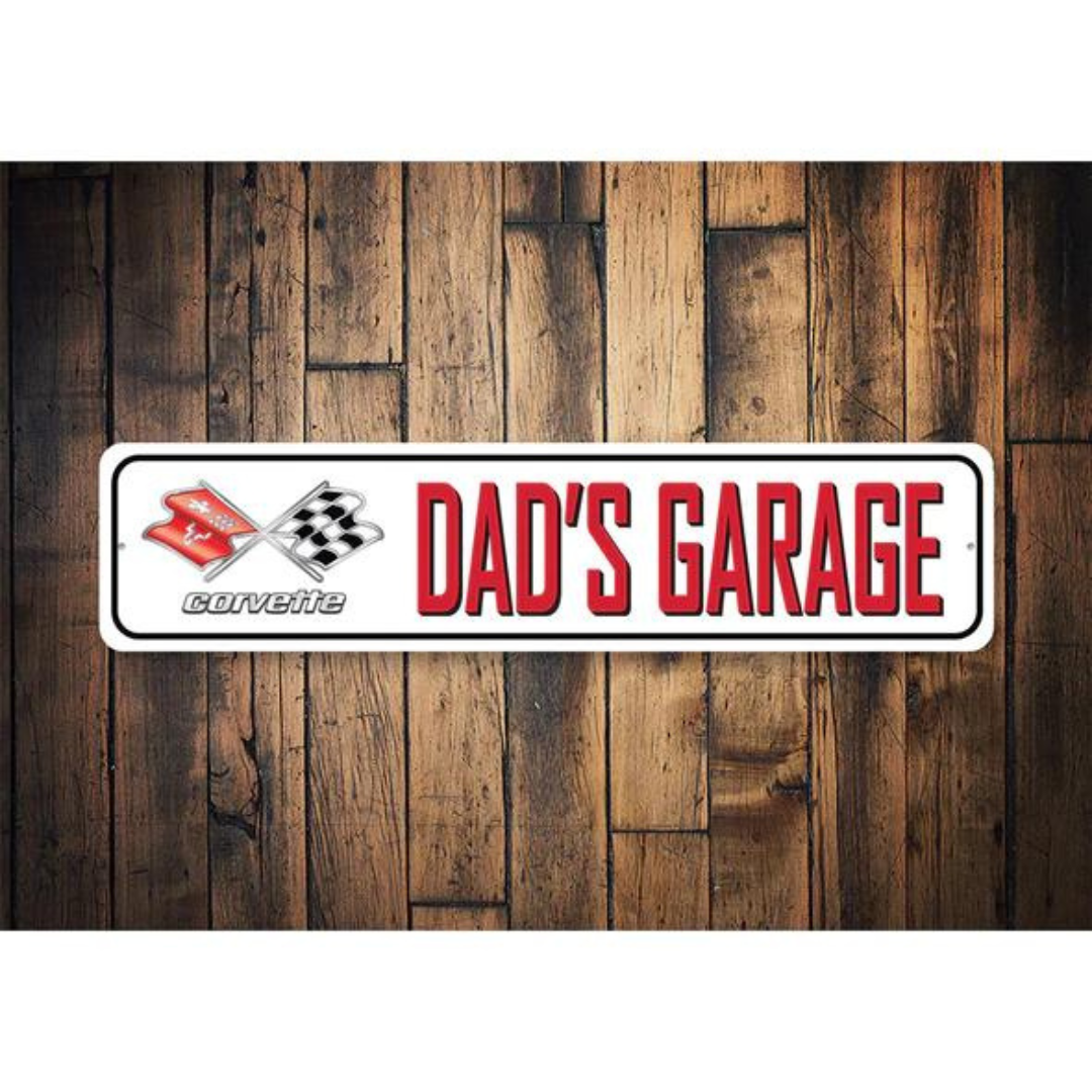 C3 Corvette Dad's Garage Aluminum Sign