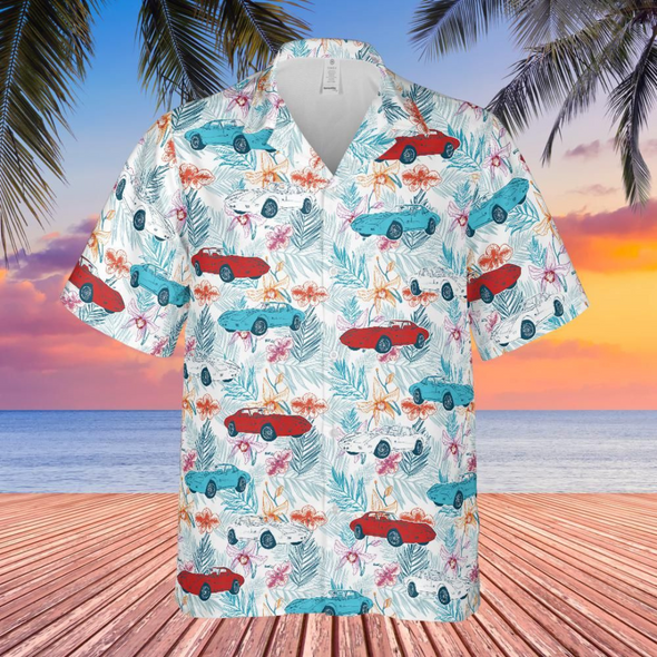 C3 Corvette Men's Red White & Blue Hawaiian Shirt