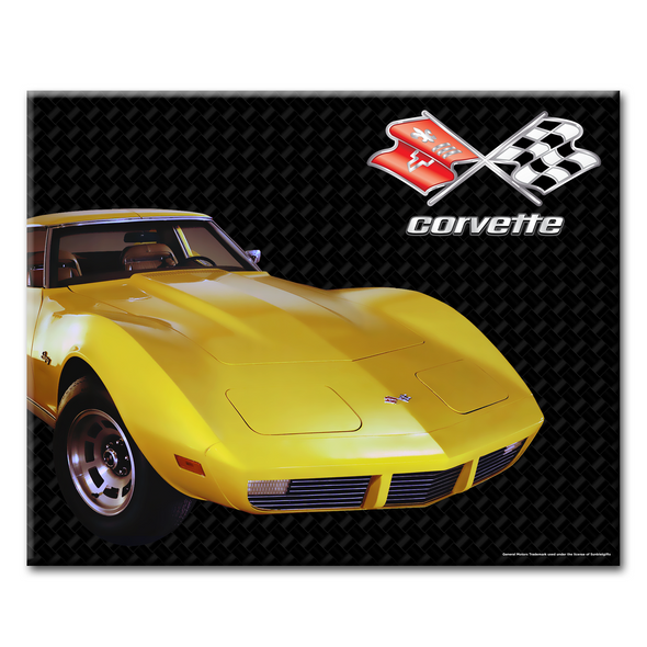 C3 Corvette Glass Cutting Board, Yellow, 12"x15" Tempered Glass, Made in the USA