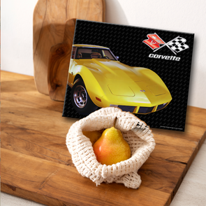 C3 Corvette Glass Cutting Board, Yellow, 12"x15" Tempered Glass, Made in the USA