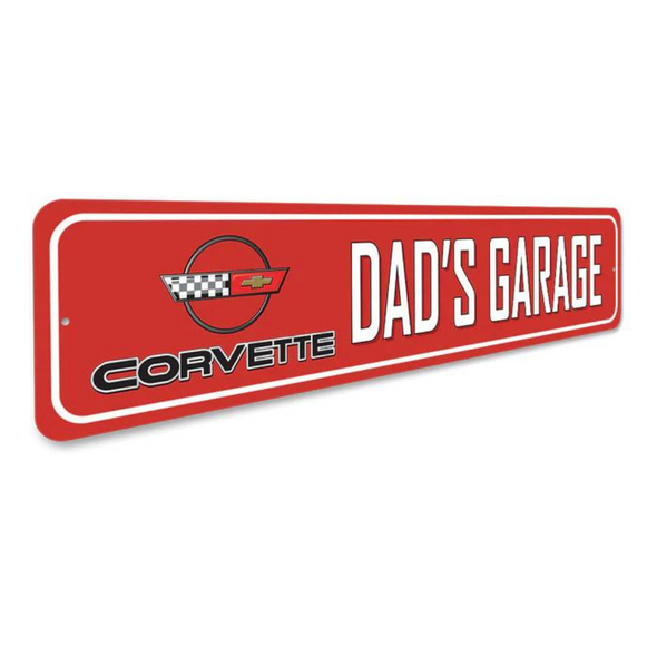 C4 Corvette Dad's Garage Aluminum Sign